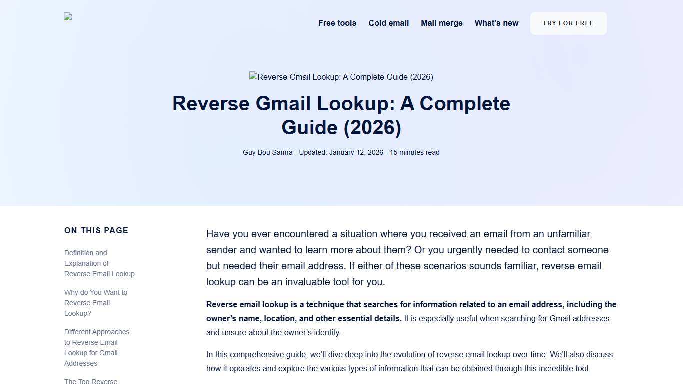 Reverse Gmail Lookup: A Complete Guide (2026)